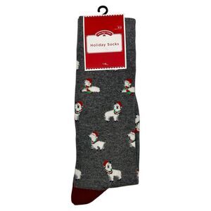 Holiday Time Men's Crew Socks Lama/Sheep Size 6-12